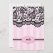 Lingerie douche. Roze elegante bruidpartij Kaart (Achterkant)