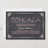 Lingerie Douche Uitnodigingen Chalkboard & Roze (Voorkant)