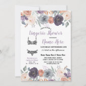 Lingerie douche waterverf perzik paars crème kaart (Voorkant)