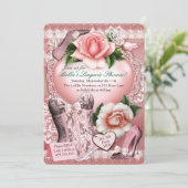 Lingerie en Bachelorette Party Douche Uitnodiginge Kaart (Staand voorkant)