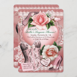 Lingerie en Bachelorette Party Douche Uitnodiginge Kaart