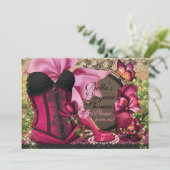 Lingerie en Bachelorette Party Douche Uitnodiginge Kaart (Staand voorkant)