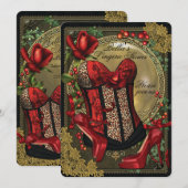 Lingerie en Bachelorette Party Douche Uitnodiginge Kaart (Voorkant / Achterkant)