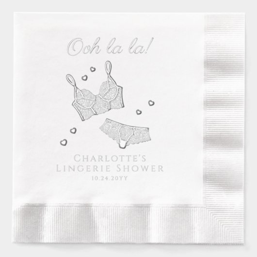 Lingerie Feest Bruidsbruiloft Afscheid Als Vrouw Folie Servetten (Voorkant)