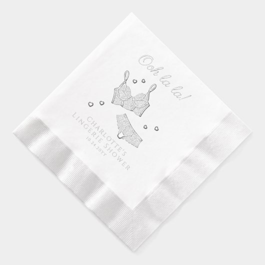 Lingerie Feest Bruidsbruiloft Afscheid Als Vrouw Folie Servetten (Rechts)