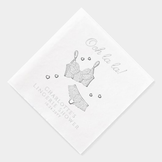 Lingerie Feest Bruidsbruiloft Afscheid Als Vrouw Folie Servetten (Rechts)