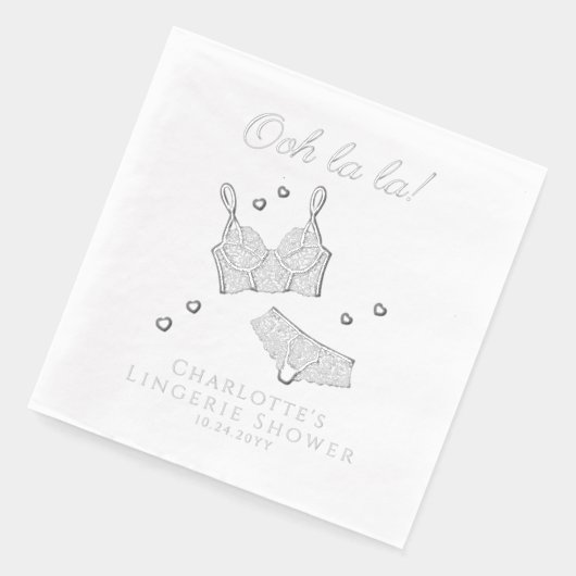 Lingerie Feest Bruidsbruiloft Afscheid Als Vrouw Folie Servetten (Links)