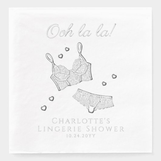 Lingerie Feest Bruidsbruiloft Afscheid Als Vrouw Folie Servetten (Voorkant)