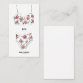 Lingerie-insteekkaart Informatiekaartje (Voorkant / Achterkant)