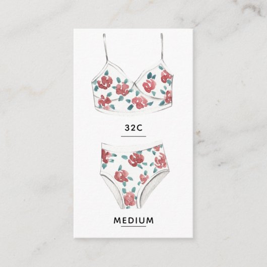 Lingerie-insteekkaart Informatiekaartje (Voorkant)