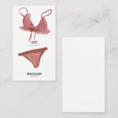 Lingerie-insteekkaart Informatiekaartje (Voorkant / Achterkant)