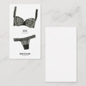 Lingerie-insteekkaart Informatiekaartje (Voorkant / Achterkant)