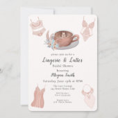 Lingerie & Lattes Bruidsfeest Kaart (Voorkant)