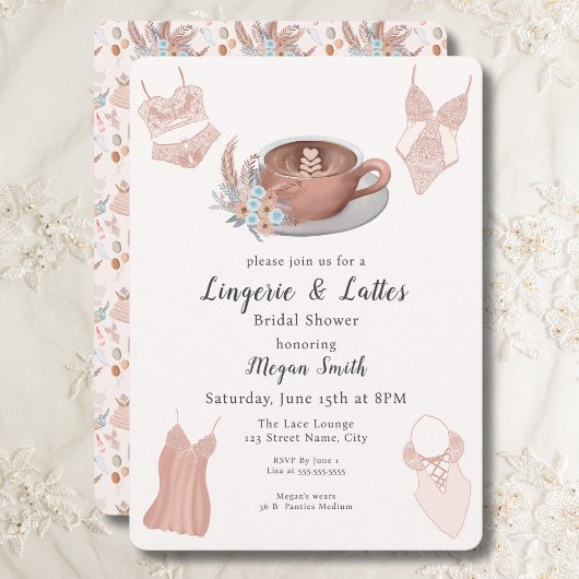 Lingerie & Lattes Bruidsfeest Kaart