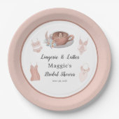 Lingerie & Lattes Bruidsmeisjardineren Papieren Bordje (Voorkant)