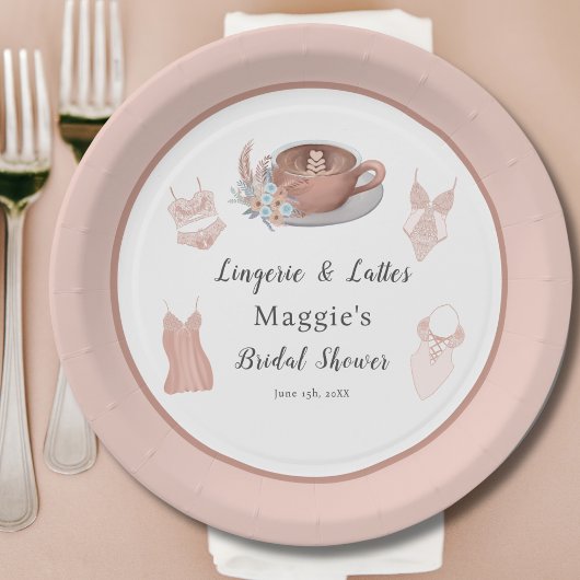 Lingerie & Lattes Bruidsmeisjardineren Papieren Bordje