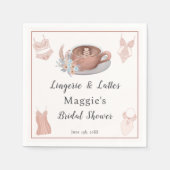 Lingerie & Lattes Bruidsmeisjesfeest Servet (Voorkant)