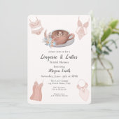 Lingerie & Lattes Vrijgezellenfeest Kaart (Staand voorkant)