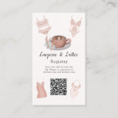 Lingerie & Lattes Vrijgezellenfeest Registry Informatiekaartje (Voorkant)