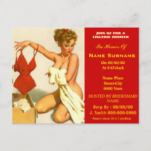 Lingerie, lingerie douche, lingerie douche uitnodi uitnodiging briefkaart