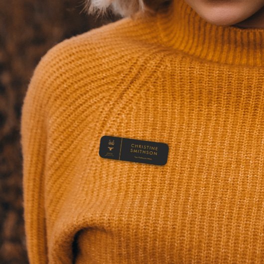 Lingerie-Logo, naam en titel, zwart Naamplaatje