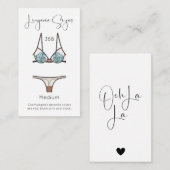 Lingerie Maat Modern Vrijgezellenfeest Insert Kaar Informatiekaartje (Voorkant / Achterkant)