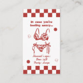 Lingerie Maat Pizza Bachelorette Weekendkaart Informatiekaartje (Voorkant)