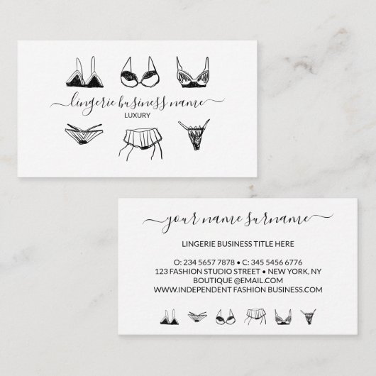 Lingerie mode visitekaartje (Voorkant / Achterkant)