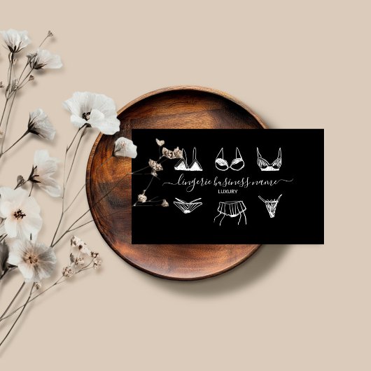 Lingerie mode zwart visitekaartje