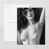 Lingerie Model zwart-wit Briefkaart (Voorkant / Achterkant)