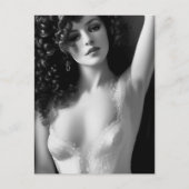 Lingerie Model zwart-wit Briefkaart (Voorkant)
