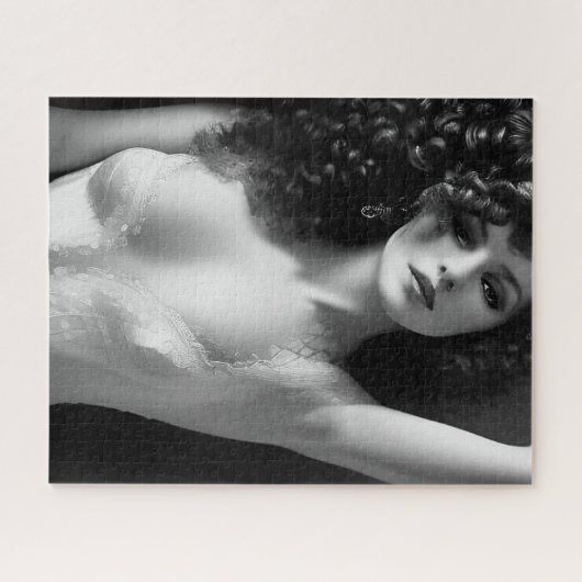 Lingerie Model zwart-wit Legpuzzel (Horizontaal)