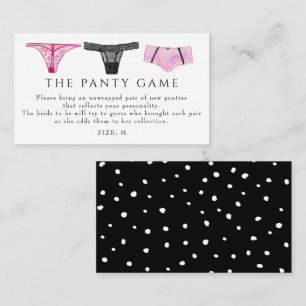 Lingerie Panties Game Vrijgezellenfeest Informatiekaartje
