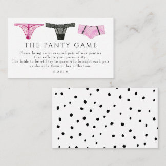 Lingerie Panties Game Vrijgezellenfeest Informatiekaartje
