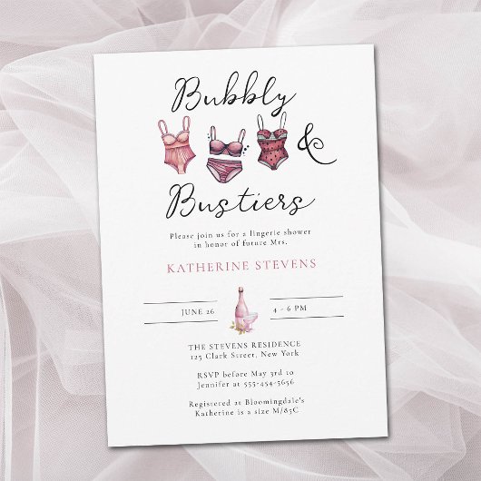 Lingerie Party Bubbly Bustiers Chic Vrijgezellenfe Kaart
