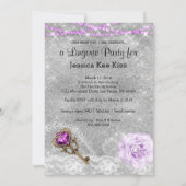 Lingerie Party Paarse Key Corset Mask Silver Kaart (Achterkant)