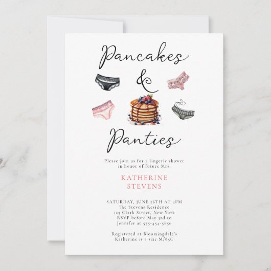 Lingerie Party Pannenkoeken Panties Roze Vrijgezel Kaart (Voorkant)