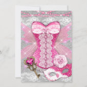 Lingerie Party PINK Key Corset Mask Zilver Kaart (Voorkant)