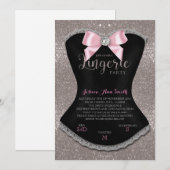 Lingerie Party-uitnodiging zilver Kaart (Voorkant / Achterkant)