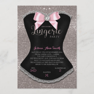 Lingerie Party-uitnodiging zilver Kaart