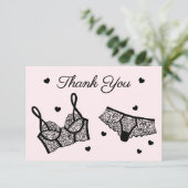 Lingerie Party Vrijgezellenfeest Foto Dank u Bedankkaart (Staand voorkant)