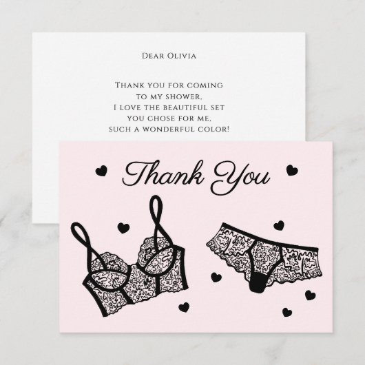 Lingerie Party Vrijgezellenfeest Foto Dank u Bedankkaart (Voorkant / Achterkant)