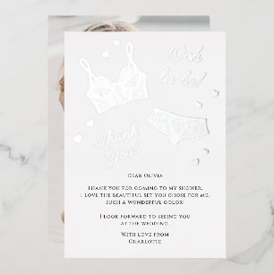 Lingerie Party Vrijgezellenfeest Foto Dank u Folie Feestdagenkaart