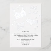 Lingerie Party Vrijgezellenfeest Foto Dank u Folie Feestdagenkaart (Voorkant)