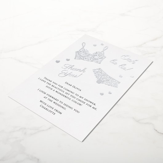 Lingerie Party Vrijgezellenfeest Foto Dank u Folie Feestdagenkaart (Gedraaid)