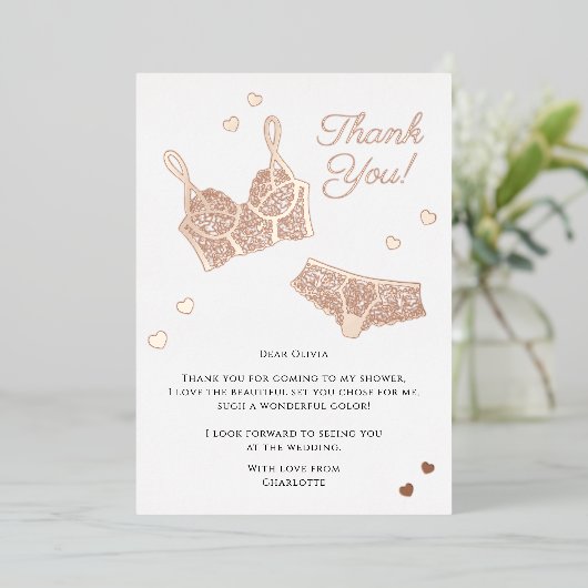 Lingerie Party Vrijgezellenfeest Foto Dank u Folie Feestdagenkaart (Staand Voorkant)