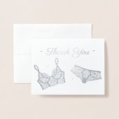 Lingerie Party Vrijgezellenfeest Foto Dank u Folie Kaarten (Voorkant met envelop)