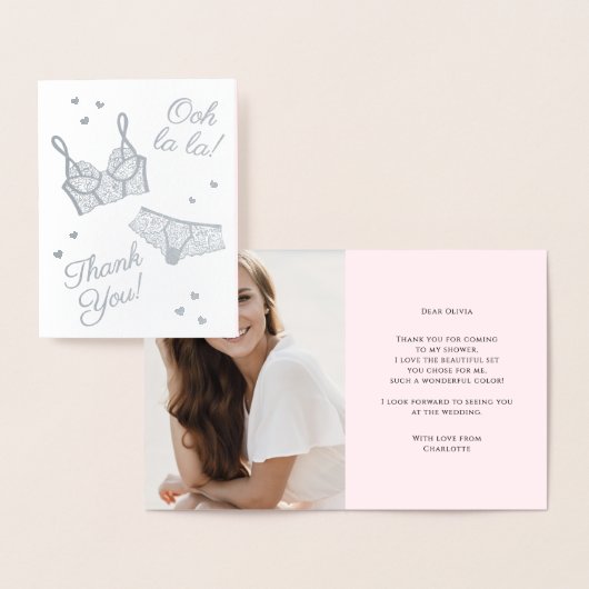 Lingerie Party Vrijgezellenfeest Foto Dank u Folie Kaarten (Display)