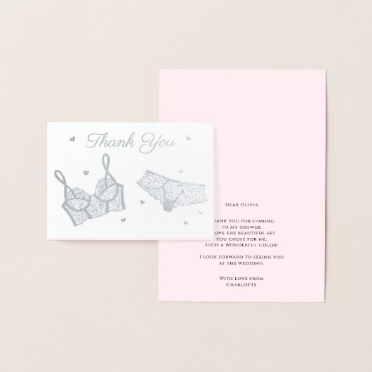 Lingerie Party Vrijgezellenfeest Foto Dank u Folie Kaarten (Display)