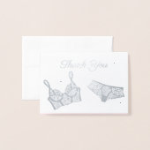 Lingerie Party Vrijgezellenfeest Foto Dank u Folie Kaarten (Voorkant met envelop)